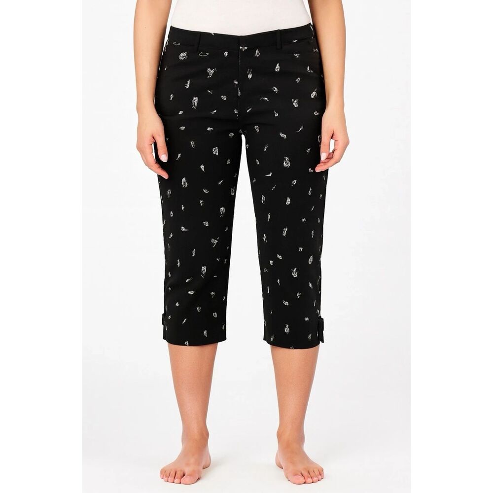 ANN TAYLOR LOFT CAPRIS Womens Sz 8 Novelty Fun Eclectic wacky Artsy unique coast